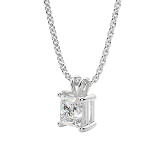 0.25-1.0ct Princess Cut Solitaire Moissanite Diamond Necklace