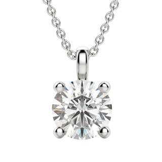 0.25-1.5ct Round Cut Moissanite Solitaire Necklace