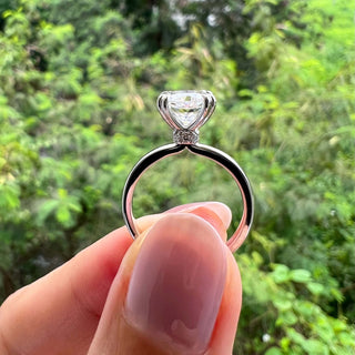 2.0 CT Cushion Cut Solitaire Moissanite Engagement Ring