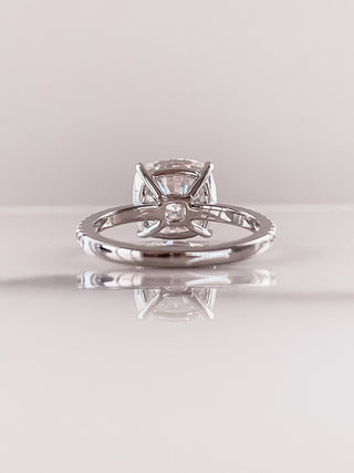 4.0 CT Cushion Cut Diamond Moissanite  Halo  Engagement Ring