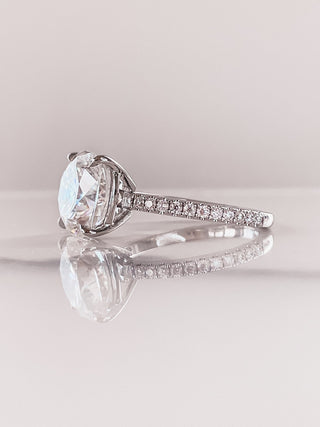 4.0 CT Cushion Cut Diamond Moissanite  Halo  Engagement Ring
