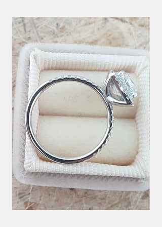 1.50ct Cushion Cut Moissanite Halo Style Engagement Ring