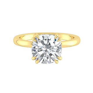 2.0 CT Cushion Cut Solitaire Moissanite Engagement Ring