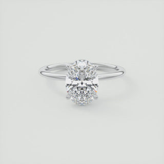 2CT Oval Cut Moissanite Solitaire Engagement Ring