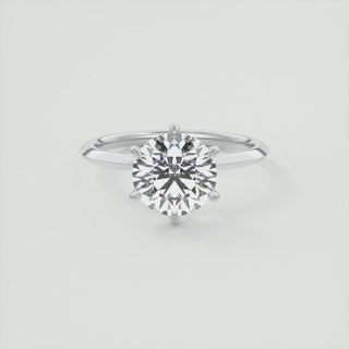 2CT Round Brilliant Cut Diamond Moissanite Solitaire Prong Engagement Ring