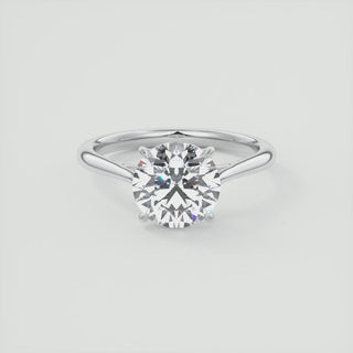 2CT Round Moissanite Solitaire Engagement Ring
