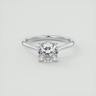 2CT Cushion Cut Moissanite Solitaire Engagement Ring