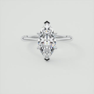 2CT Marquis Cut Moissanite Solitaire Engagement Ring