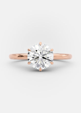 1.51ct Round Moissanite Solitaire 14K Rose Gold Engagement Ring