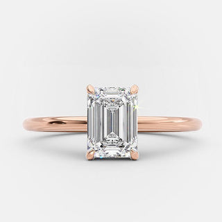 1.0ct Emerald Cut Moissanite Solitaire Style Engagement Ring