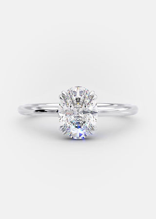 1.0ct Oval Cut Moissanite Solitaire Style Engagement Ring