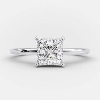 1.0ct Princess Cut Solitaire Style Moissanite Engagement Ring