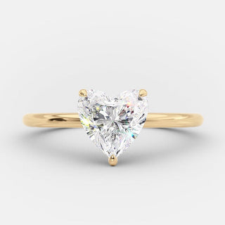 1.0ct Heart Shape Moissanite Solitaire Diamond Engagement Ring