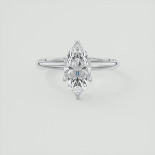 2CT Marquise Cut Moissanite Solitaire Engagement Ring