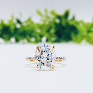 1.91 CT Oval Cut Pave Moissanite Engagement Ring