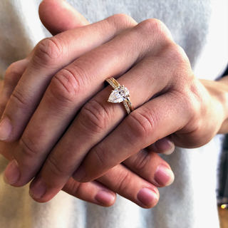 Minimalist moissanite engagement ring deals