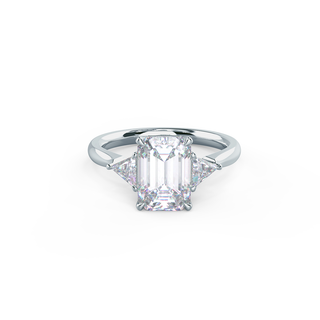 1.50CT Emerald Cut Moissanite Three Stone Style Engagement Ring