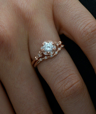 0.55 CT Round Shaped Vintage  Moissanite Engagement Ring