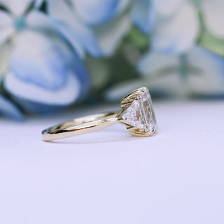 1.50CT Emerald Cut Moissanite Three Stone Style Engagement Ring