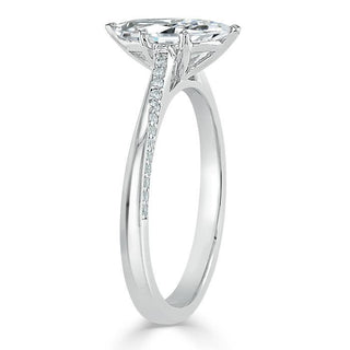 1.0 CT Marquise Cut Solitaire Moissanite Engagement Ring