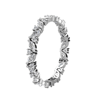 Marquise and Round Cut Full Eternity Wedding Band
