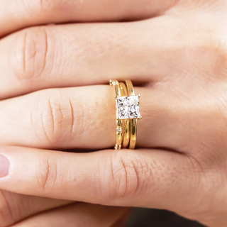 1.50CT Princess Cut Solitaire Moissanite Engagement Ring