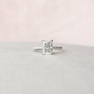 2.0CT Radiant Moissanite Hidden Halo Pave Setting Engagement Ring
