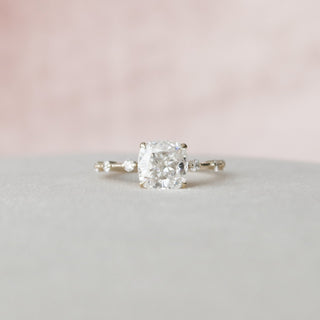 2.0CT Cushion Moissanite Dainty Style Engagement Ring