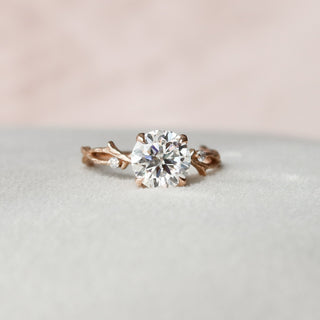 1.50CT Round Cut Moissanite Twig Style Engagement Ring