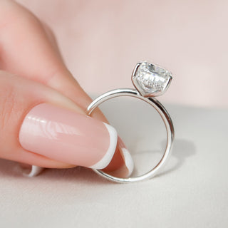 6.0CT Elongated Cushion Cut Hidden Halo Moissanite Engagement Ring