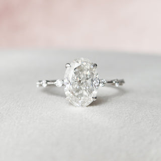 3.0CT Oval Moissanite Solitaire Dainty Style Engagement Ring