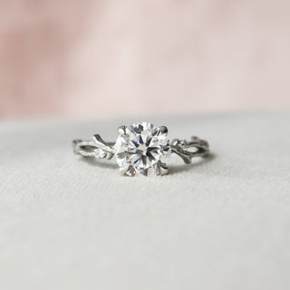 1.50CT Round Cut Moissanite Twig Style Engagement Ring