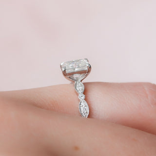 1.0CT Radiant Cut Moissanite Unique Engagement Ring