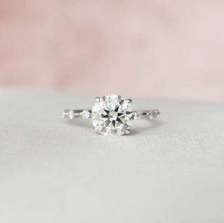 2.0CT Round Moissanite Solitaire Dainty Style Engagement Ring