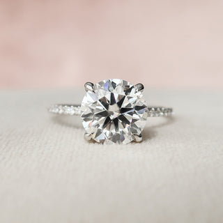 2.50CT Round Cut Pave Setting Moissanite Engagement Ring