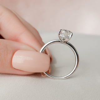 2.0CT Pear Cut Hidden Halo Moissanite Engagement Ring