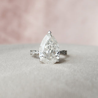 4.50CT Pear Moissanite Solitaire Art Deco Engagement Ring