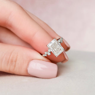 3.50CT Radiant Cut Moissanite Hidden Halo Engagement Ring