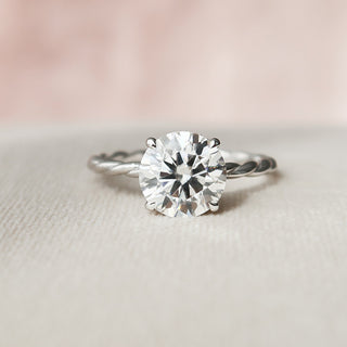 2.50CT Round Moissanite Solitaire Twisted Engagement Ring