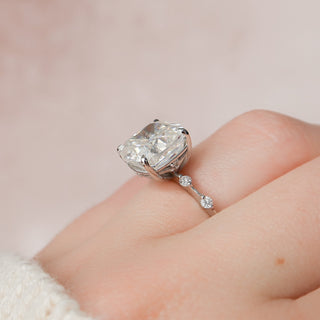 5.0CT Cushion Moissanite Solitaire Dainty Style Engagement Ring