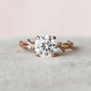 2.0CT Round Cut Twig Nature Inspired Moissanite Engagement Ring