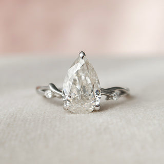 1.50CT Pear Moissanite Nature Inspired Twig Style Engagement Ring