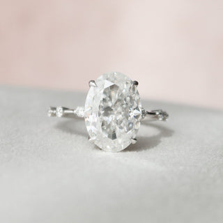 4.50CT Oval Moissanite Solitaire Dainty Style Engagement Ring