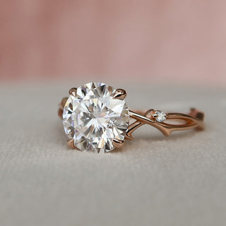 2.50CT Twig Round Moissanite Nature Inspired Branch Engagement Ring