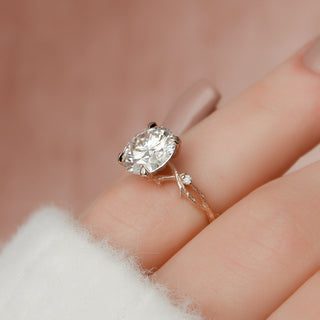 2.50CT Round Moissanite Nature Inspired Twig Style Engagement Ring