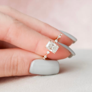 1.50CT Radiant Cut Moissanite Unique Engagement Ring