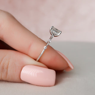 1.0CT Radiant Cut Moissanite Halo Bridal Engagement Ring Set