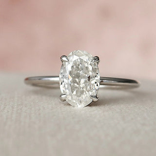 1.50CT Oval Cut Moissanite Solitaire Bridal Ring Set