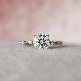 1.50CT Round Brilliant Cut Moissanite Halo Bridal Engagement Ring Set