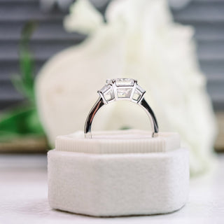 2.50CT Radiant Cut Moissanite Trapezoid Diamond Engagement Ring